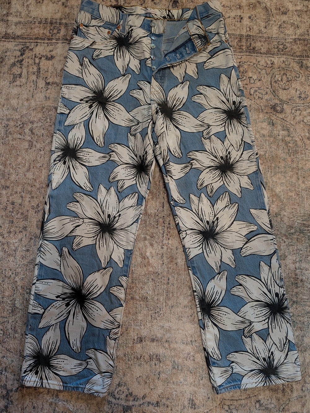 Levi’s X FARM Rio Ribcage Straight Jeans Women’s Size 31 Tropical Button Fly